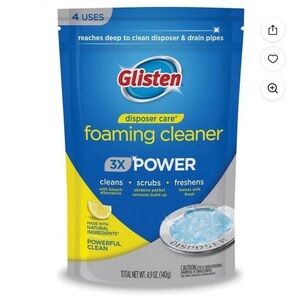Glisten Disposer Foaming Cleaner 4.9oz. 1- full pk 4 uses & 1- Half-pack 2 uses